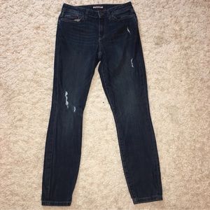 Tommy Hilfiger Jeans High Rise Skinny Ankle Women's 2 Blue Dark Wash Distressed